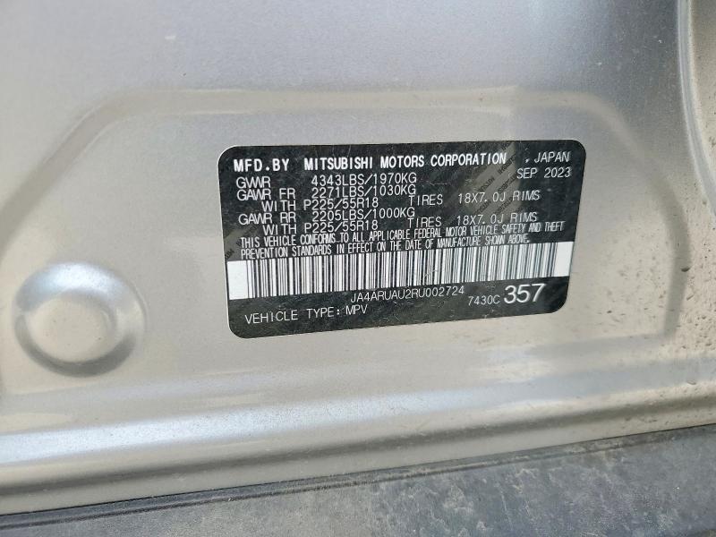 48423386 :رقم المزاد ، JA4ARUAU2RU002724 vin ، 2024 Mitsubishi Outlander Sport مزاد بيع