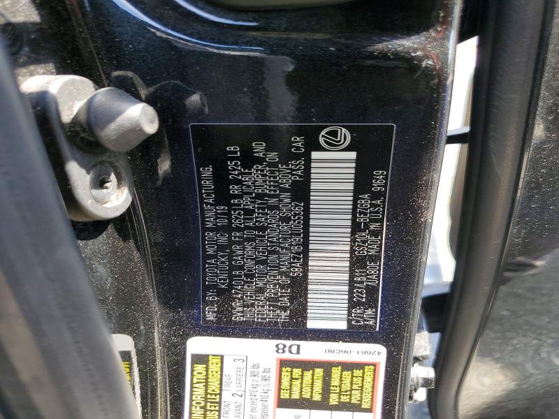 48976496 :رقم المزاد ، 58AEZ1B19LU055362 vin ، 2020 Lexus Es 350 مزاد بيع