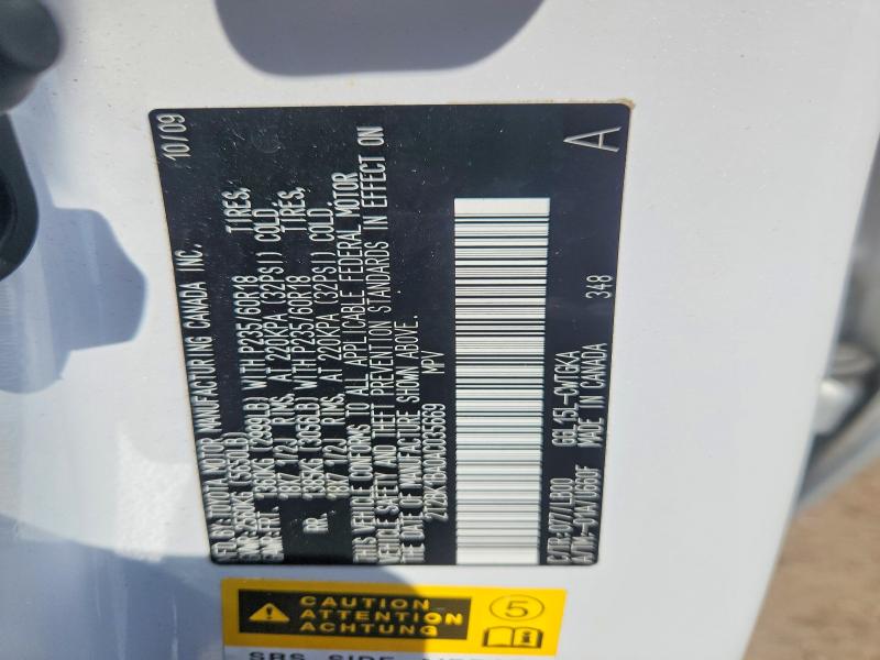 Aukcja sprzedaży 2010 Lexus Rx, vin: 2T2BK1BA0AC035669, numer aukcji: 50497966