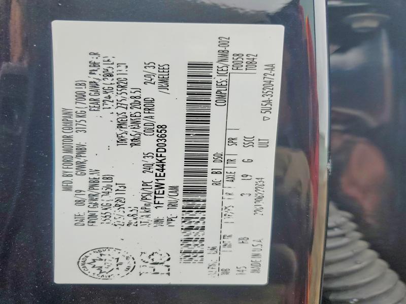 Aukcja sprzedaży 2019 Ford F150, vin: 1FTEW1E44KFD03658, numer aukcji: 48458186
