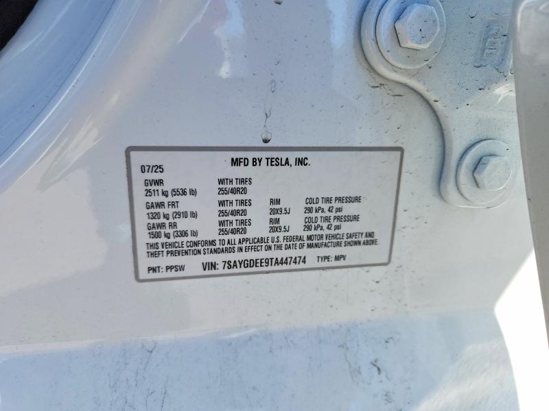 Aukcja sprzedaży 2026 Tesla Model Y, vin: 7SAYGDEE9TA447474, numer aukcji: 50776296