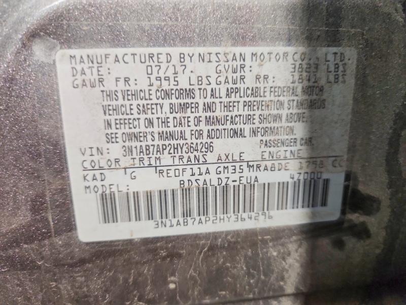 Aukcja sprzedaży 2017 Nissan Sentra, vin: 3N1AB7AP2HY364296, numer aukcji: 50482906