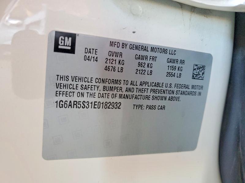 Aukcja sprzedaży 2014 Cadillac Cts, vin: 1G6AR5S31E0182932, numer aukcji: 49713986