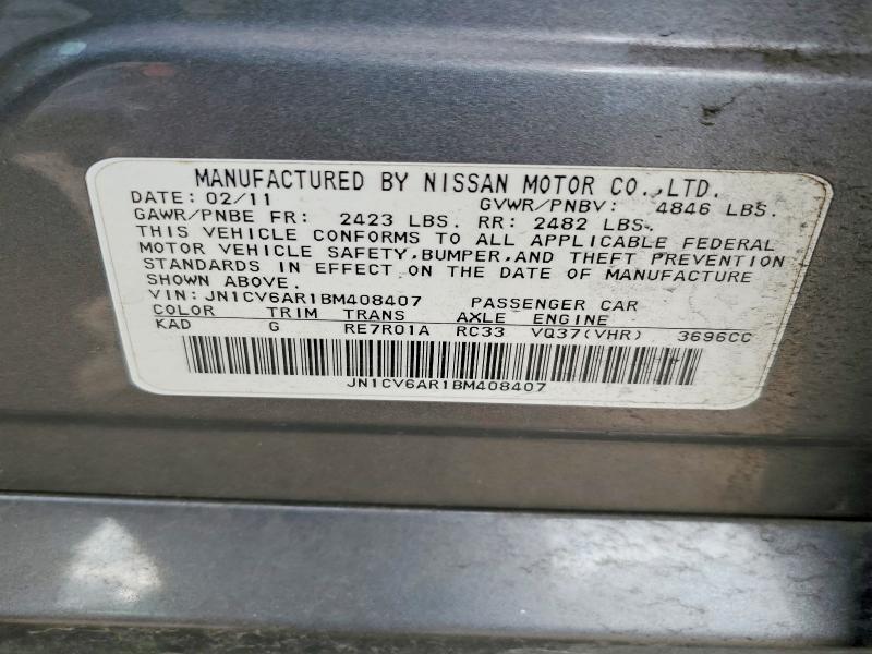 Продаж на аукціоні авто 2011 Infiniti G37 Sedan, vin: JN1CV6AR1BM408407, номер лоту: 48270396