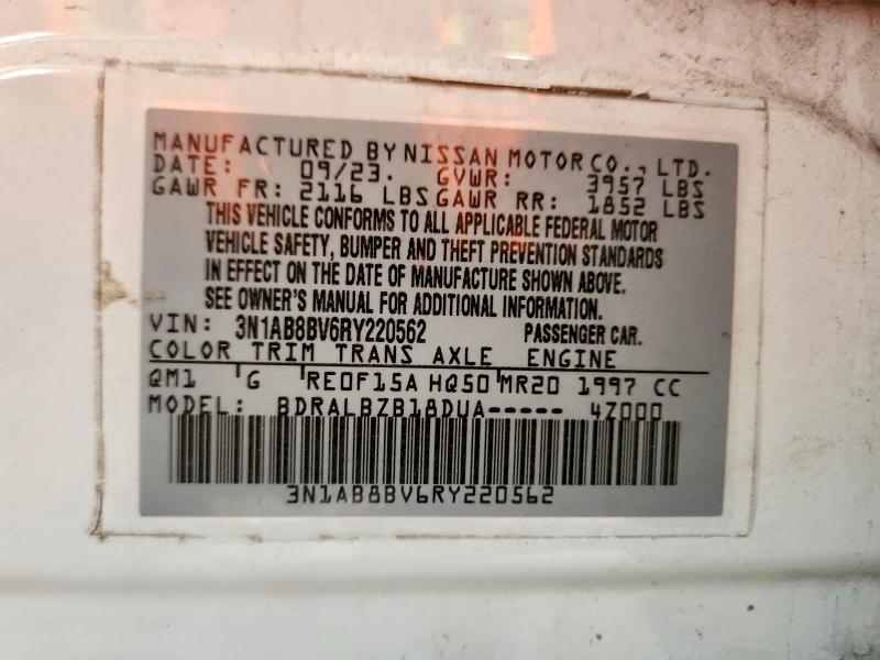 Продаж на аукціоні авто 2024 Nissan Sentra, vin: 3N1AB8BV6RY220562, номер лоту: 51458256