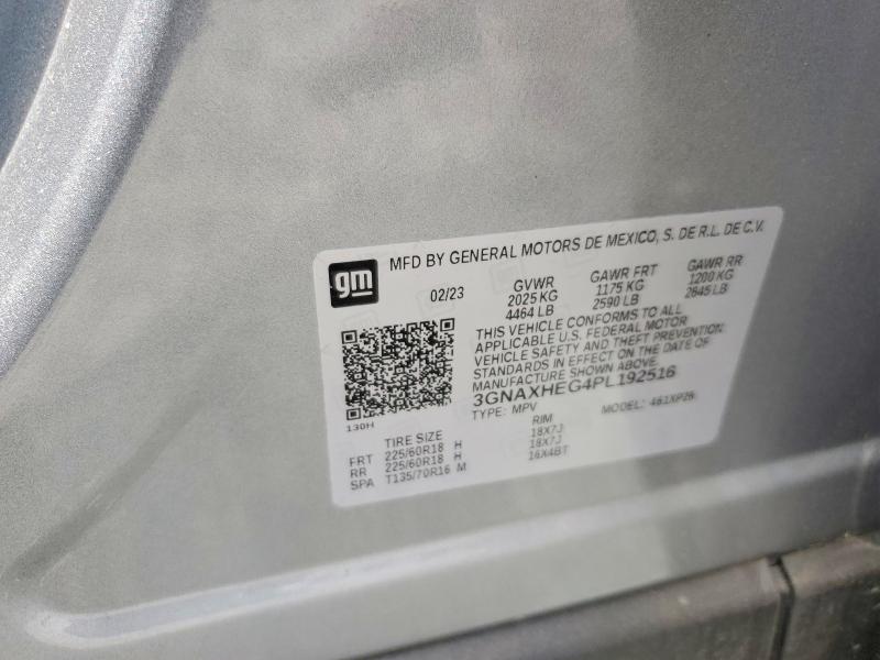 Продаж на аукціоні авто 2023 Chevrolet Equinox, vin: 3GNAXHEG4PL192516, номер лоту: 49616456