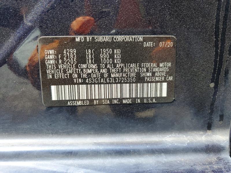 Aukcja sprzedaży 2020 Subaru Impreza, vin: 4S3GTAL63L3725350, numer aukcji: 51104456