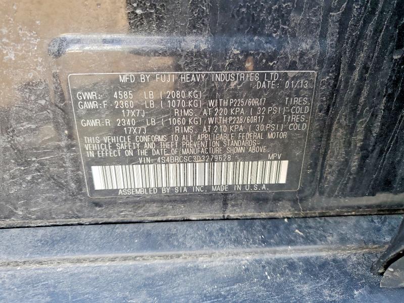 51973296 :رقم المزاد ، 4S4BRCSC3D3279628 vin ، 2013 Subaru Outback مزاد بيع