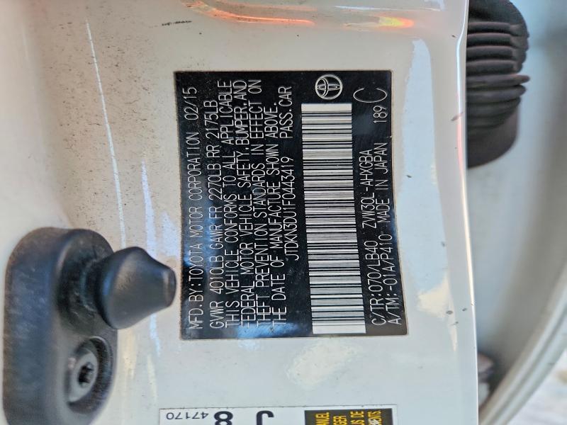 2015 Toyota Prius მანქანა იყიდება აუქციონზე, vin: JTDKN3DU1F0443419, აუქციონის ნომერი: 50476696