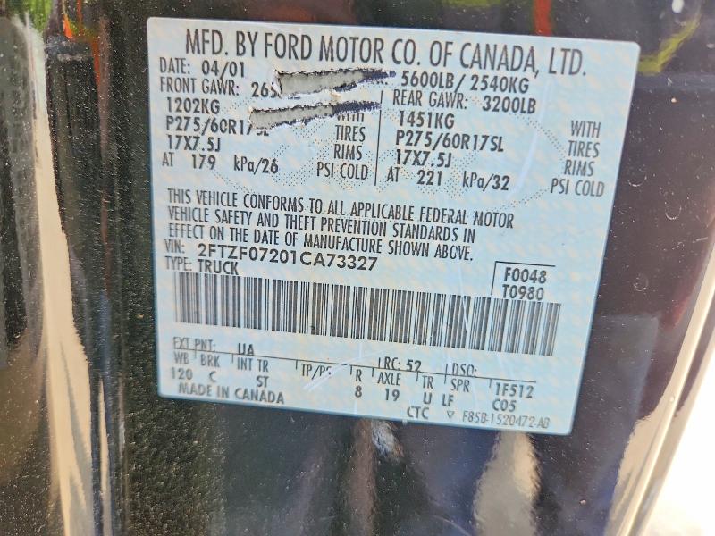 51684156 :رقم المزاد ، 2FTZF07201CA73327 vin ، 2001 Ford F150 مزاد بيع