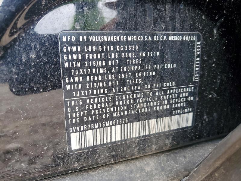 51449136 :رقم المزاد ، 3VVBR7RM7SM061375 vin ، 2025 Volkswagen Tiguan مزاد بيع