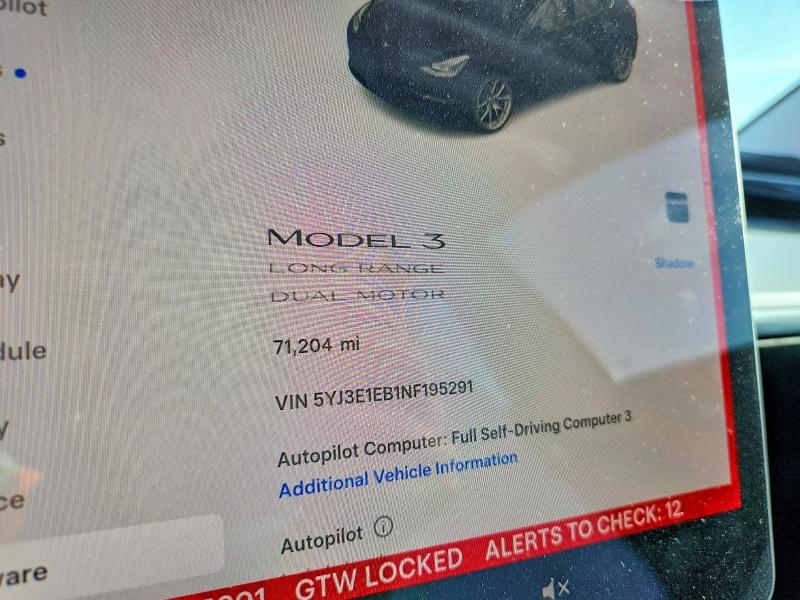 48678816 :رقم المزاد ، 5YJ3E1EB1NF195291 vin ، 2022 Tesla Model 3 مزاد بيع