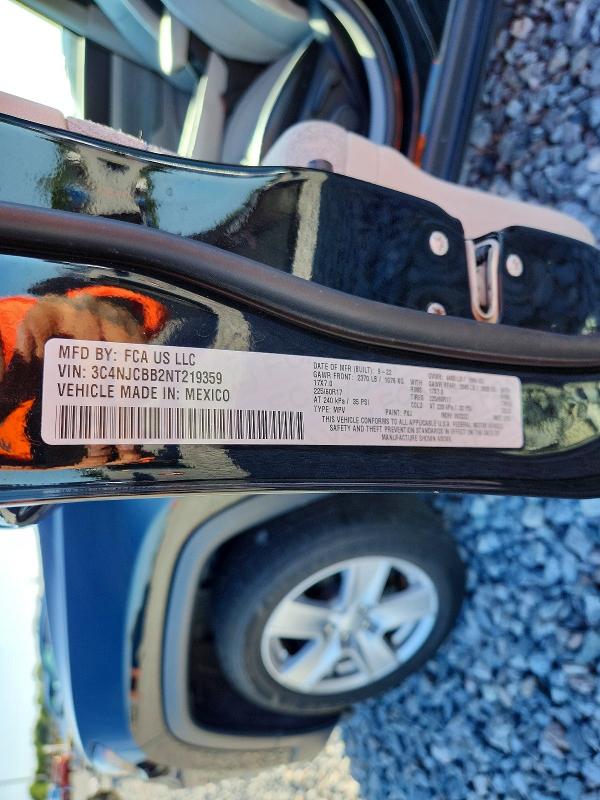 2022 Jeep Compass მანქანა იყიდება აუქციონზე, vin: 3C4NJCBB2NT219359, აუქციონის ნომერი: 49734356