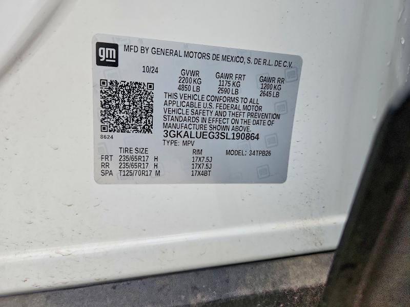 Aukcja sprzedaży 2025 Gmc Terrain, vin: 3GKALUEG3SL190864, numer aukcji: 50746386