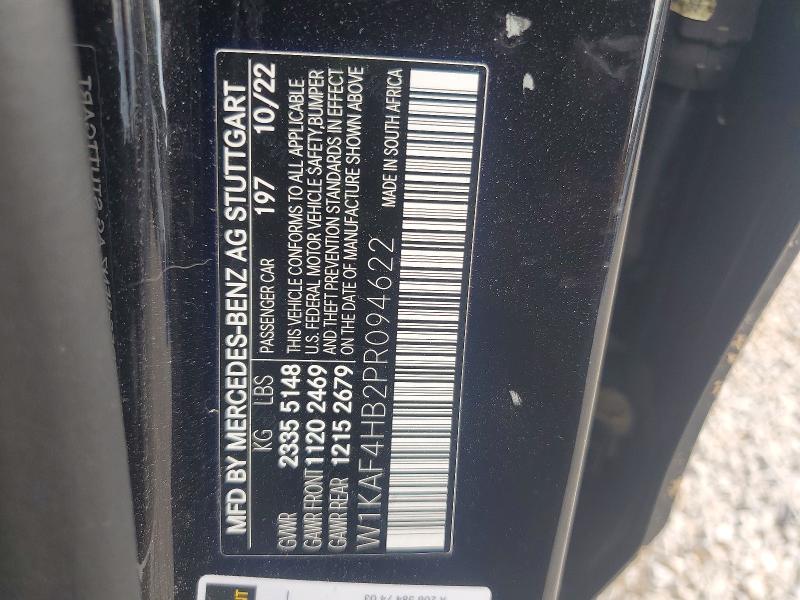 2023 Mercedes-benz C მანქანა იყიდება აუქციონზე, vin: W1KAF4HB2PR094622, აუქციონის ნომერი: 50065396