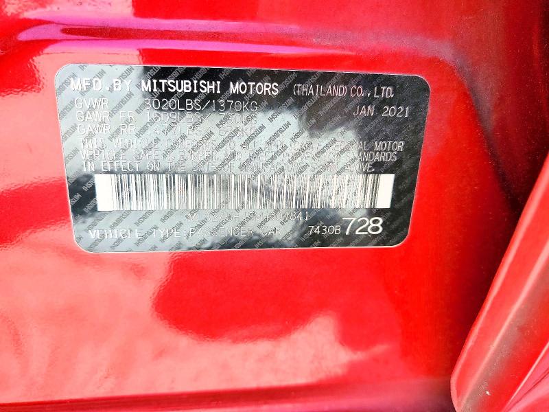 51440276 :رقم المزاد ، ML32AUHJ3MH004841 vin ، 2021 Mitsubishi Mirage مزاد بيع
