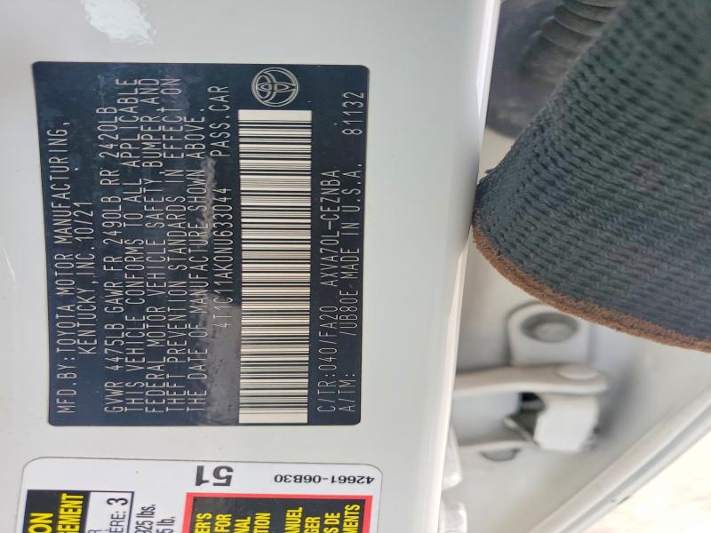 Продажа на аукционе авто 2022 Toyota Camry, vin: 4T1C11AK0NU633044, номер лота: 50548546