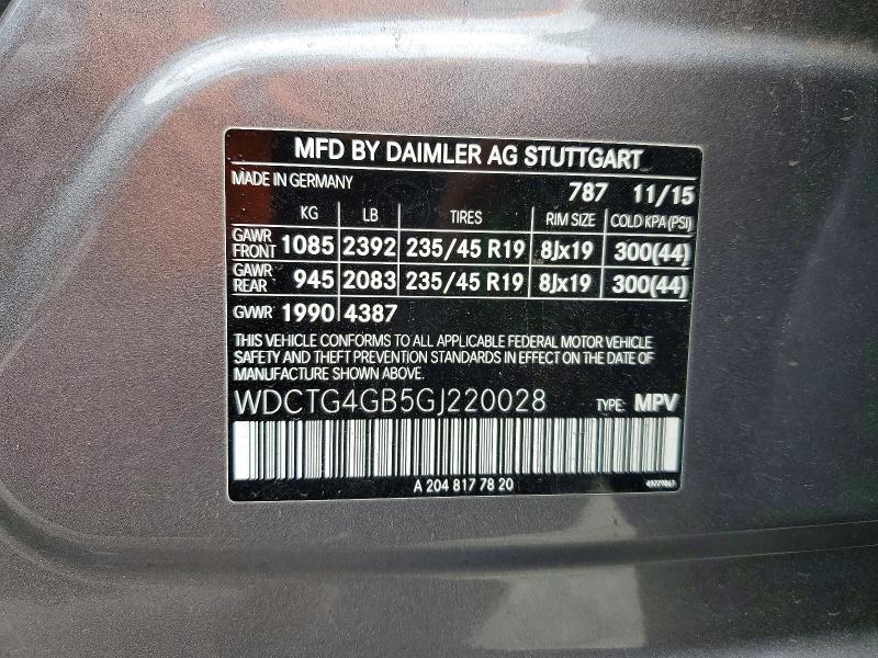 Aukcja sprzedaży 2016 Mercedes-benz Gla, vin: WDCTG4GB5GJ220028, numer aukcji: 50679636