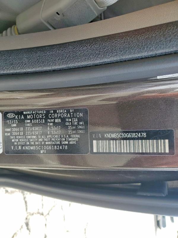 Продажа на аукционе авто 2016 Kia Sedona, vin: KNDMB5C10G6182478, номер лота: 50229066
