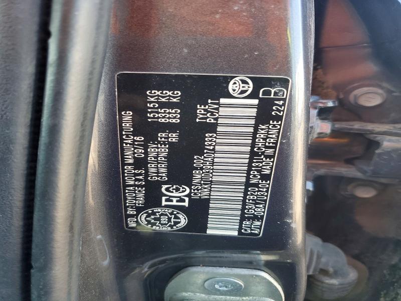 Продажа на аукционе авто 2017 Toyota Yaris, vin: VNKKTUD39HA074333, номер лота: 48864256