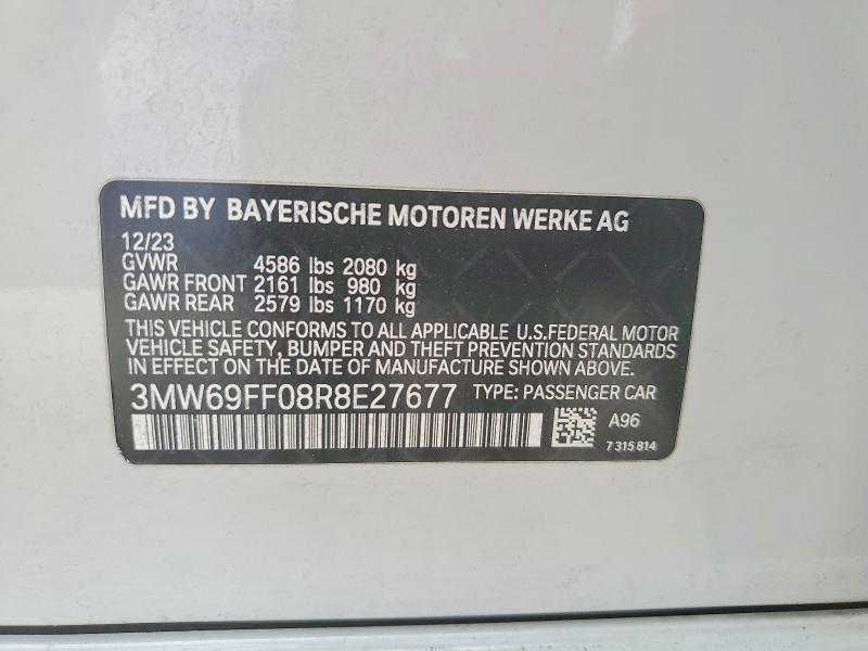 Продаж на аукціоні авто 2024 Bmw 330i, vin: 3MW69FF08R8E27677, номер лоту: 49551726