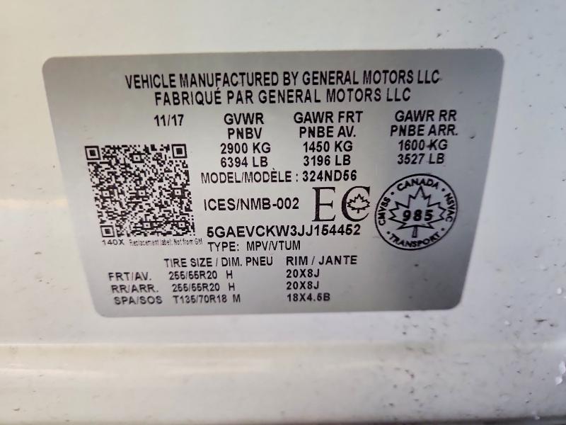 Продажа на аукционе авто 2018 Buick Enclave, vin: 5GAEVCKW3JJ154452, номер лота: 47790256