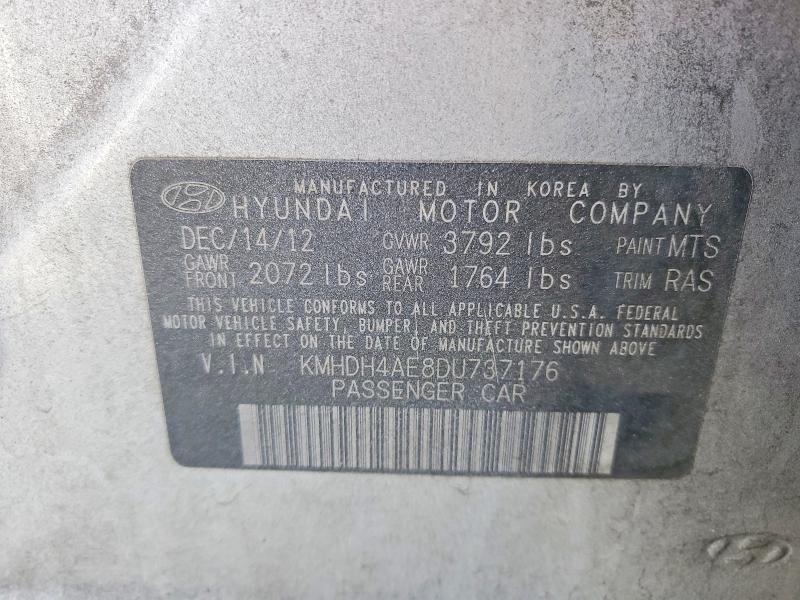 50388986 :رقم المزاد ، KMHDH4AE8DU737176 vin ، 2013 Hyundai Elantra مزاد بيع