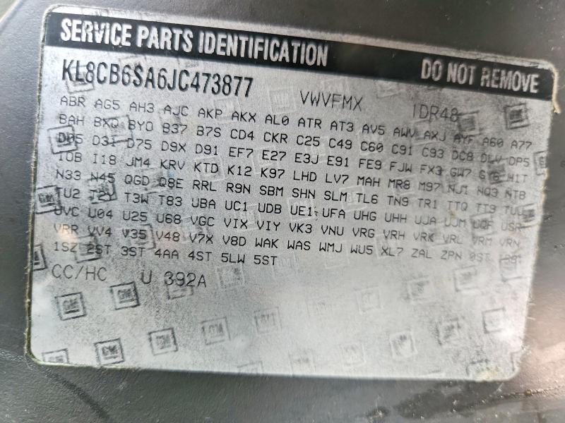 51307336 :رقم المزاد ، KL8CB6SA6JC473877 vin ، 2018 Chevrolet Spark مزاد بيع