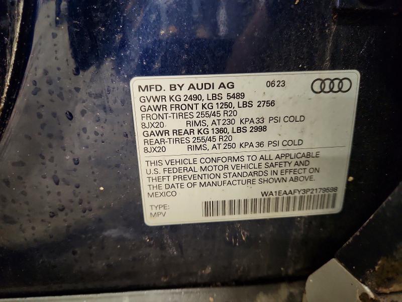 Aukcja sprzedaży 2023 Audi Q5, vin: WA1EAAFY3P2179598, numer aukcji: 47934786