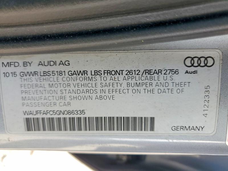 48338356 :رقم المزاد ، WAUFFAFC5GN086335 vin ، 2016 Audi A6 مزاد بيع