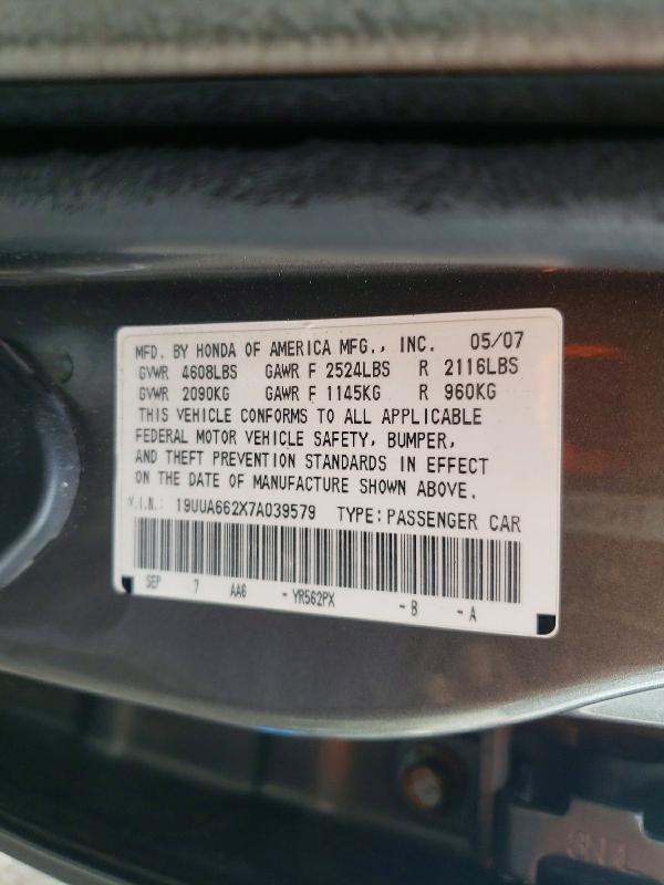 Продаж на аукціоні авто 2007 Acura Tl, vin: 19UUA662X7A039579, номер лоту: 46839126