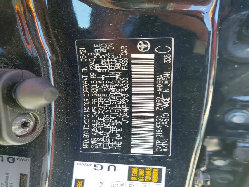 2021 Toyota Prius Prime მანქანა იყიდება აუქციონზე, vin: JTDKAMFP3M3196330, აუქციონის ნომერი: 48394336