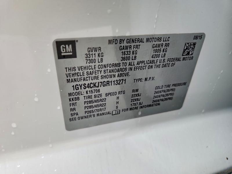 2016 Cadillac Escalade მანქანა იყიდება აუქციონზე, vin: 1GYS4CKJ7GR113271, აუქციონის ნომერი: 51667506