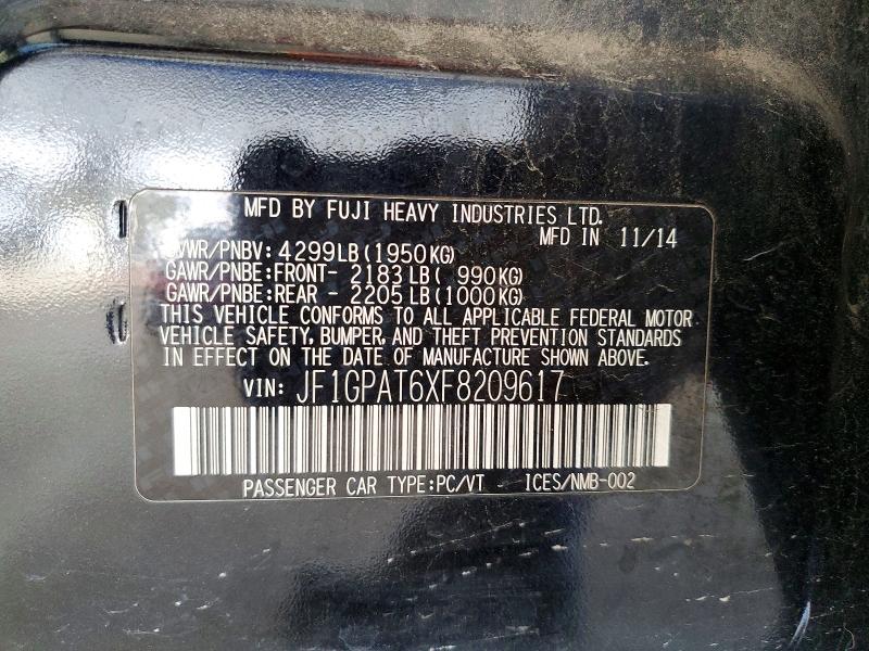 51268876 :رقم المزاد ، JF1GPAT6XF8209617 vin ، 2015 Subaru Impreza مزاد بيع