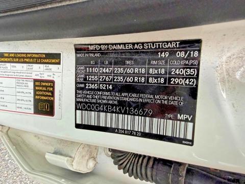 Aukcja sprzedaży 2019 Mercedes-benz Glc, vin: WDC0G4KB4KV136679, numer aukcji: 48507856