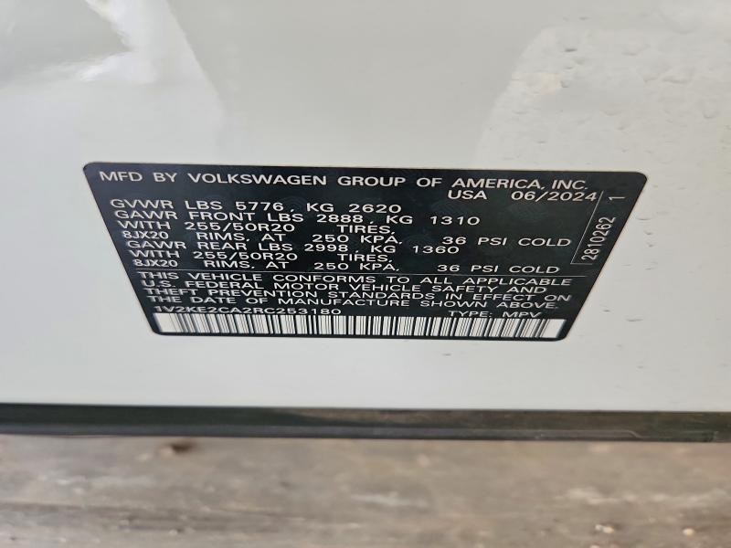 Продаж на аукціоні авто 2024 Volkswagen Atlas Cross Sport, vin: 1V2KE2CA2RC253180, номер лоту: 49544846