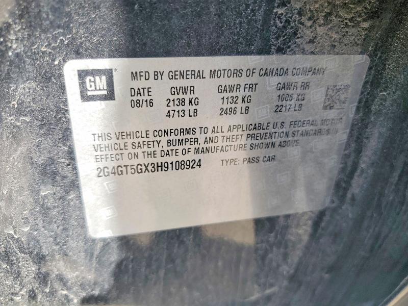 Продажа на аукционе авто 2017 Buick Regal, vin: 2G4GT5GX3H9108924, номер лота: 50585066