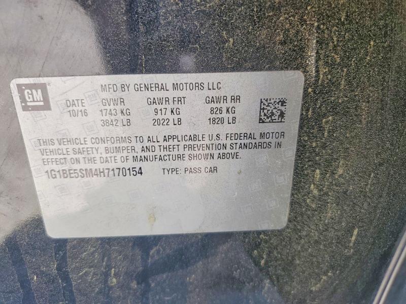 Продаж на аукціоні авто 2017 Chevrolet Cruze, vin: 1G1BE5SM4H7170154, номер лоту: 48917426