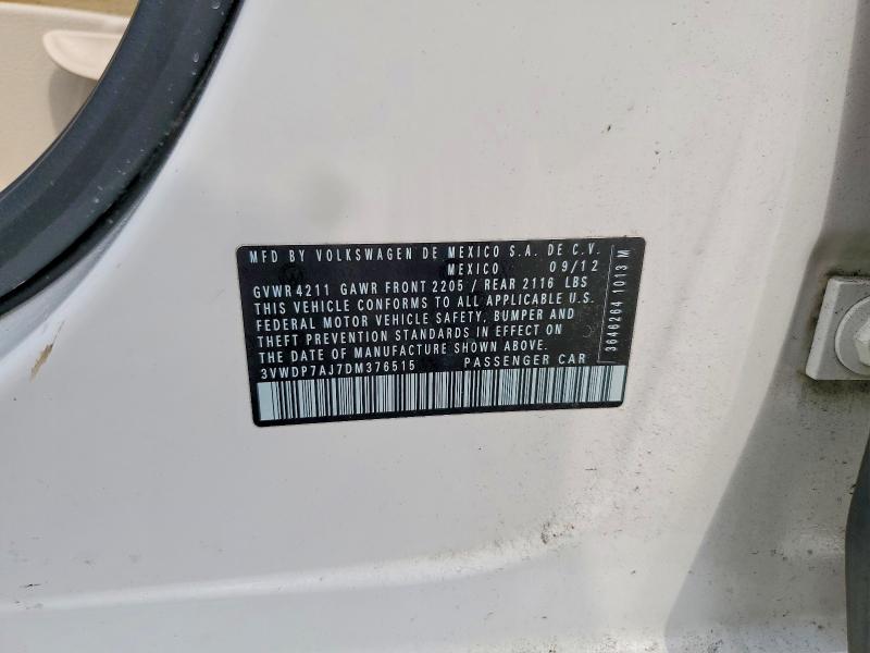Продажа на аукционе авто 2013 Volkswagen Jetta, vin: 3VWDP7AJ7DM376515, номер лота: 50793406