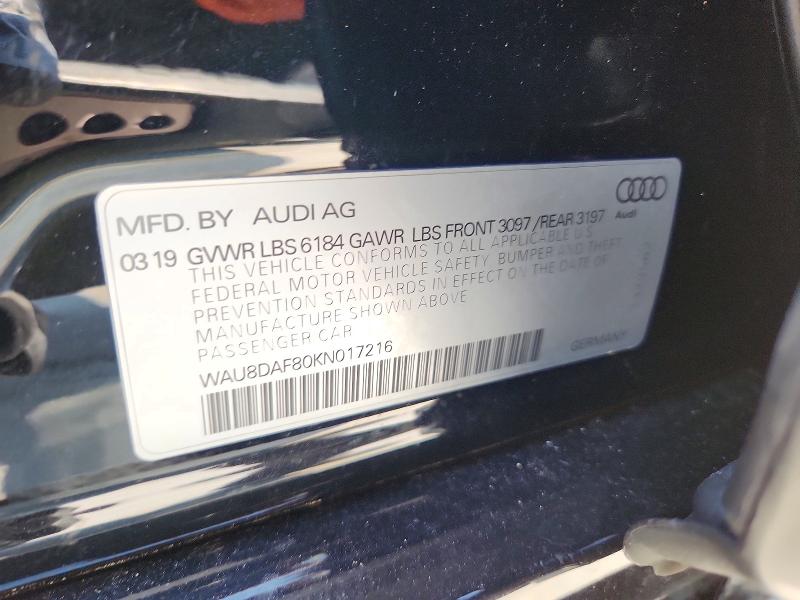 Aukcja sprzedaży 2019 Audi A8, vin: WAU8DAF80KN017216, numer aukcji: 49002146