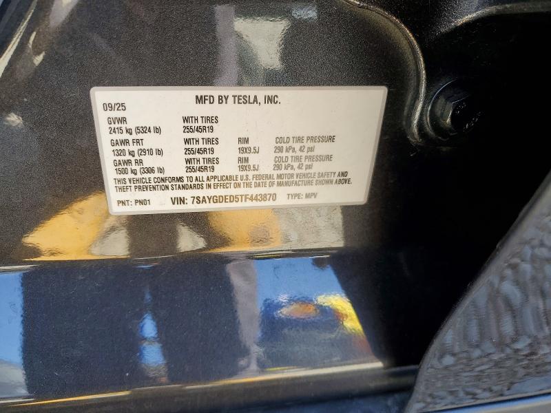 Aukcja sprzedaży 2026 Tesla Model Y, vin: 7SAYGDED5TF443870, numer aukcji: 50584926