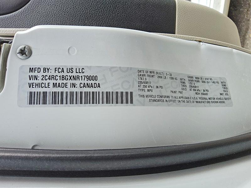 Aukcja sprzedaży 2022 Chrysler Pacifica, vin: 2C4RC1BGXNR179000, numer aukcji: 50608986