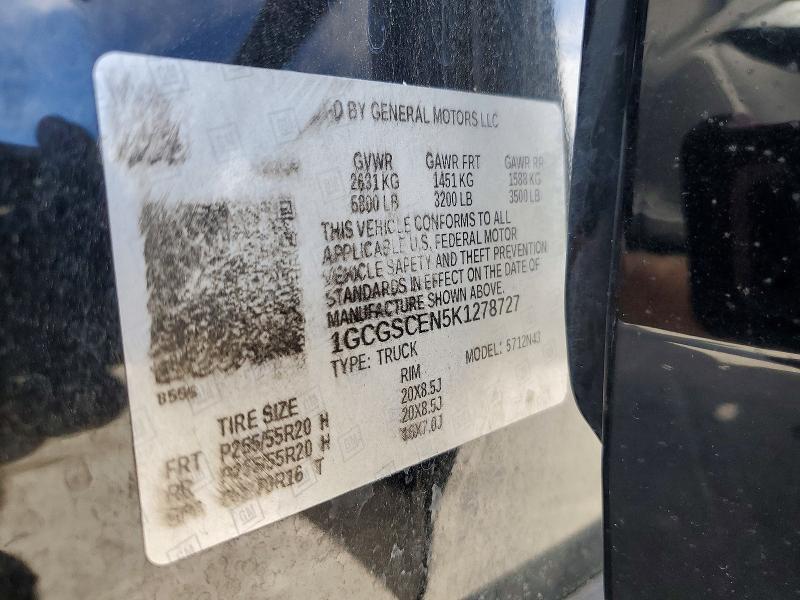 50919056 :رقم المزاد ، 1GCGSCEN5K1278727 vin ، 2019 Chevrolet Colorado مزاد بيع