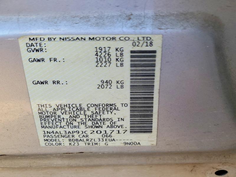 48900706 :رقم المزاد ، 1N4AL3AP9JC201717 vin ، 2018 Nissan Altima مزاد بيع