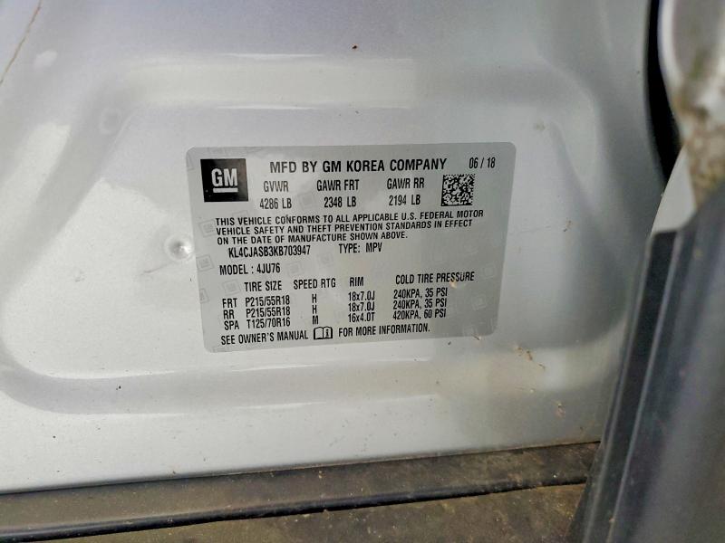 Продаж на аукціоні авто 2019 Buick Encore, vin: KL4CJASB3KB703947, номер лоту: 48903526