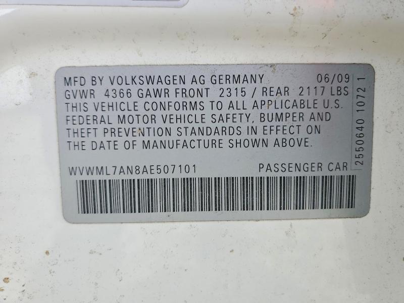 Aukcja sprzedaży 2010 Volkswagen Cc, vin: WVWML7AN8AE507101, numer aukcji: 49718786