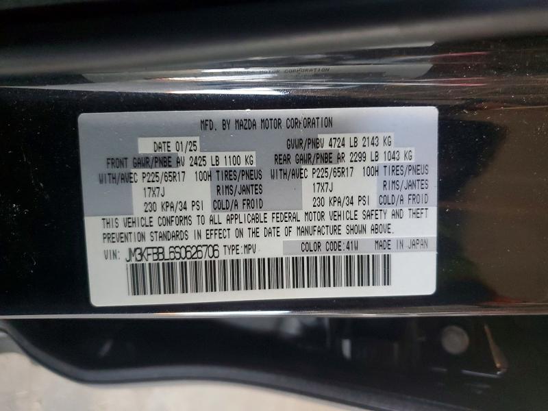 50593806 :رقم المزاد ، JM3KFBBL6S0626706 vin ، 2025 Mazda Cx-5 مزاد بيع