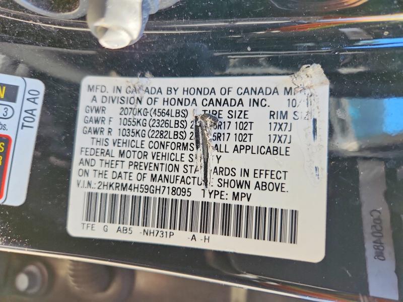 47192216 :رقم المزاد ، 2HKRM4H59GH718095 vin ، 2016 Honda Cr-v مزاد بيع