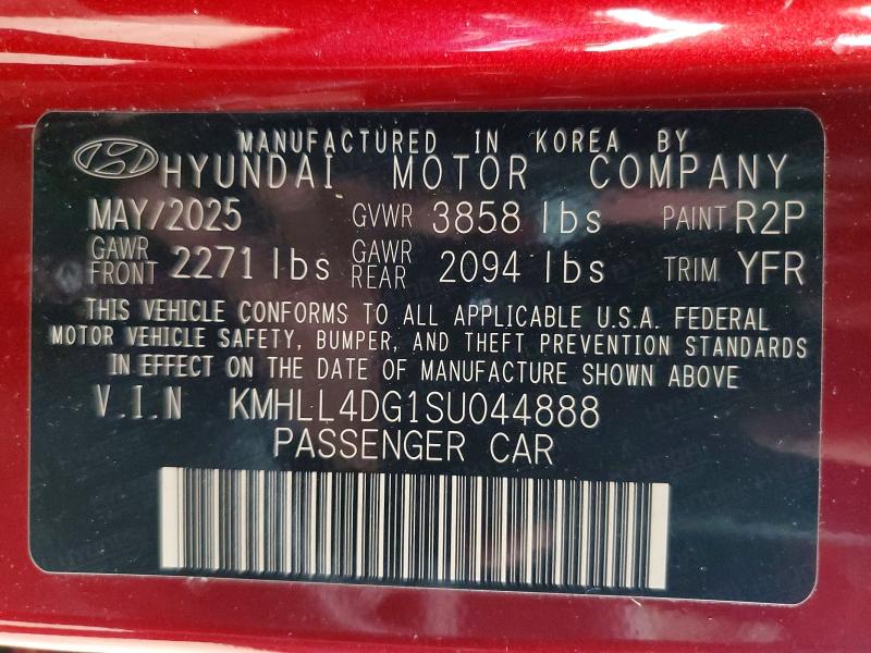 48992916 :رقم المزاد ، KMHLL4DG1SU044888 vin ، 2025 Hyundai Elantra مزاد بيع