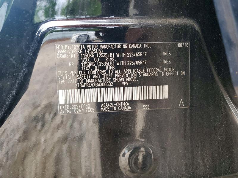Продаж на аукціоні авто 2016 Toyota Rav4, vin: 2T3WFREVXGW306632, номер лоту: 50922006